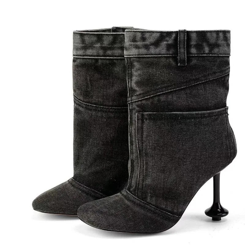 Rivetta Denim Ankle Boots