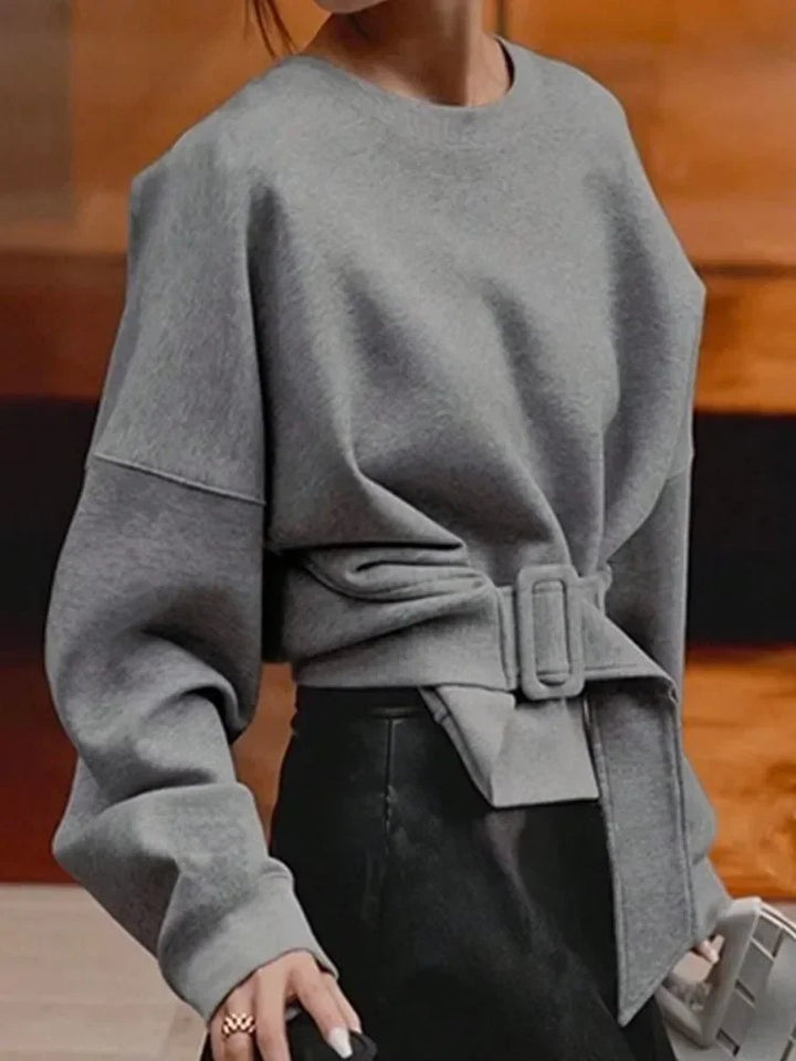 Cinch Belted Sweatshirt