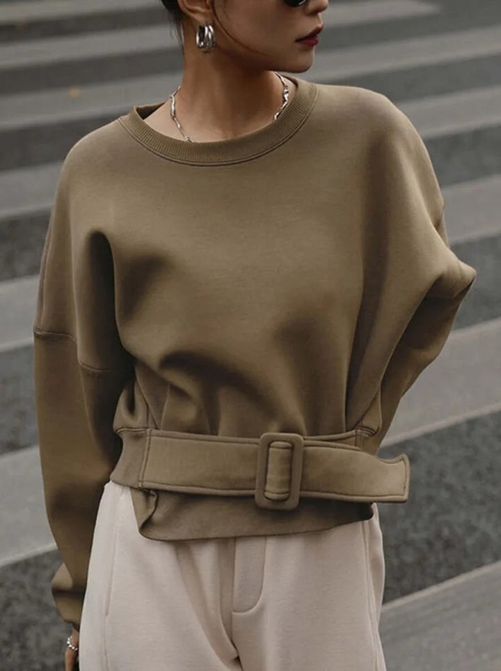 Cinch Belted Sweatshirt