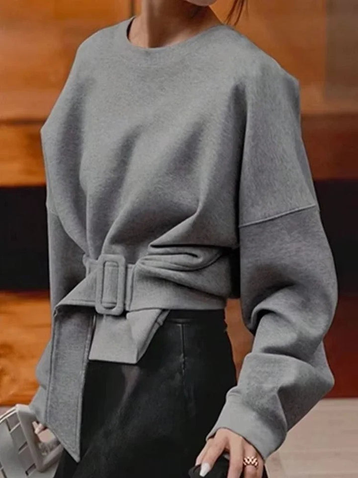 Cinch Belted Sweatshirt