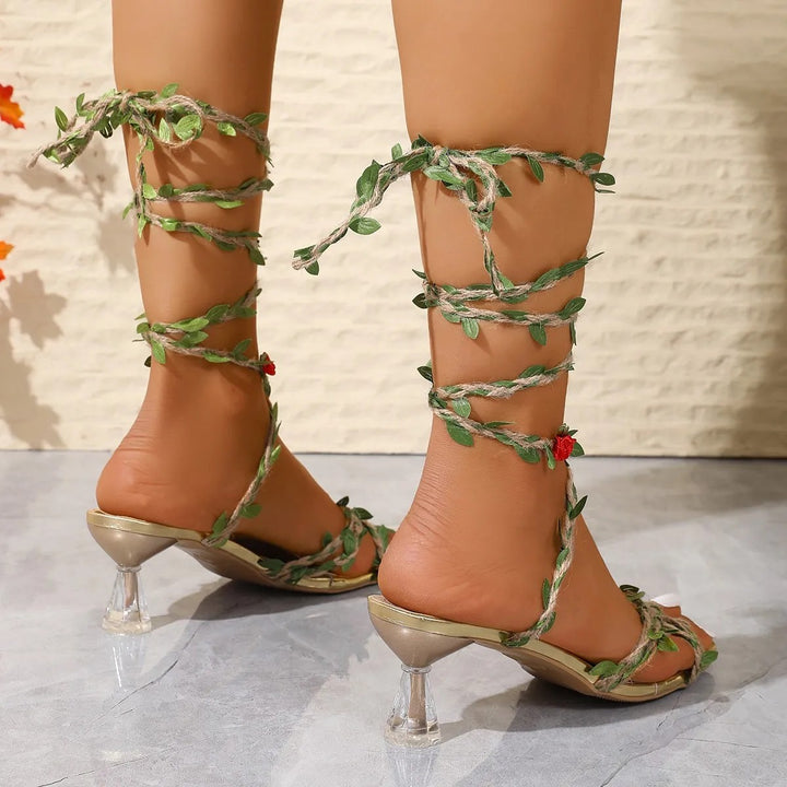 Ivy Vine Lace-Up Heels