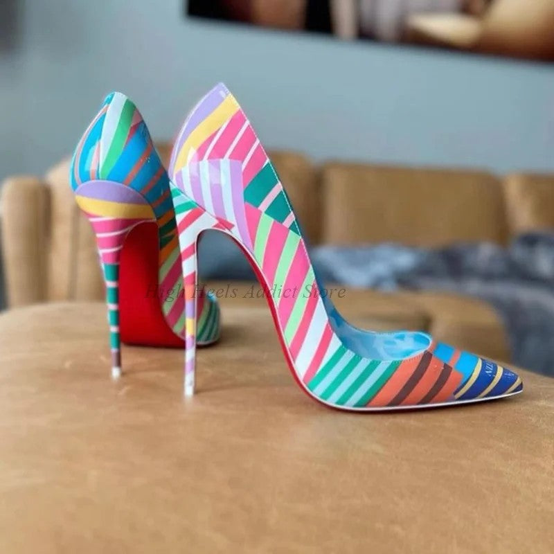 Carousel Stripe Stiletto Pumps