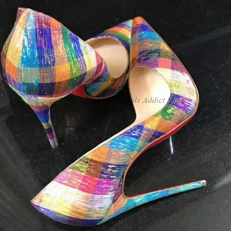 Carousel Stripe Stiletto Pumps