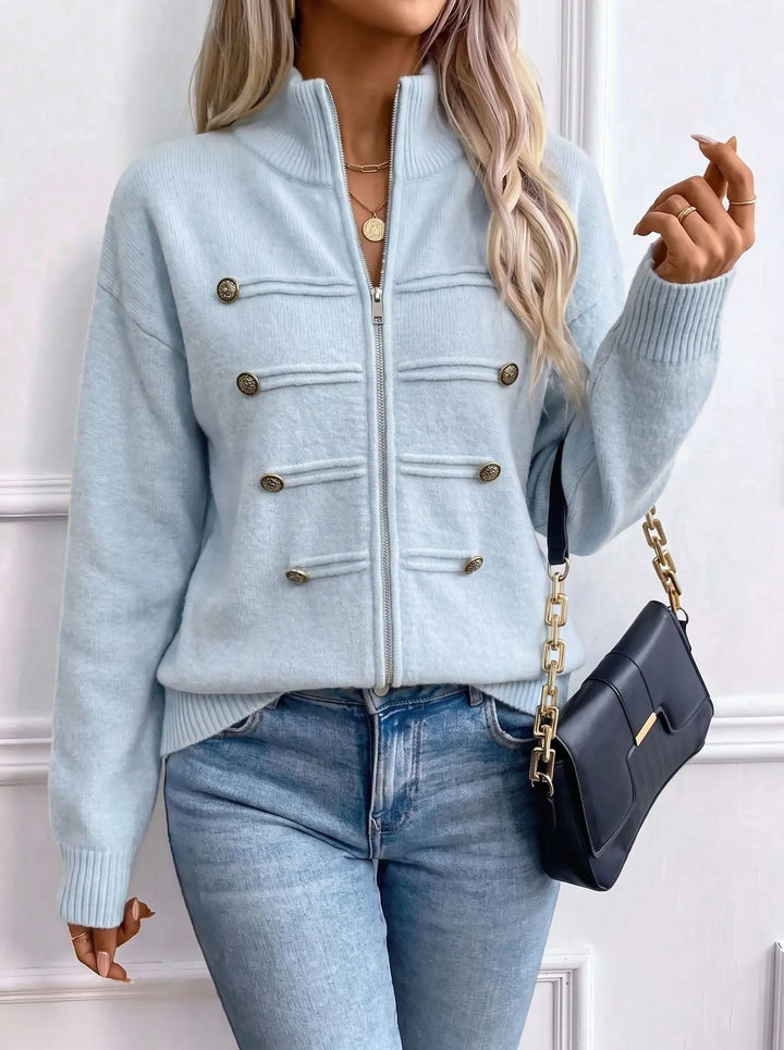 Regiment Button Zip Cardigan