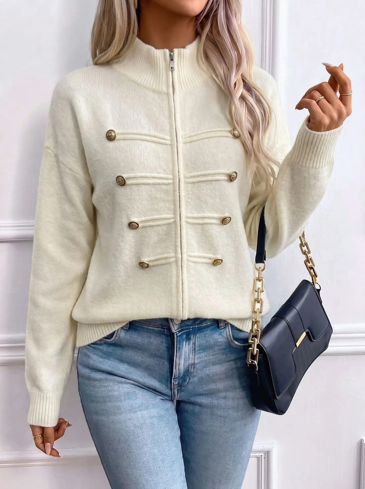 Regiment Button Zip Cardigan