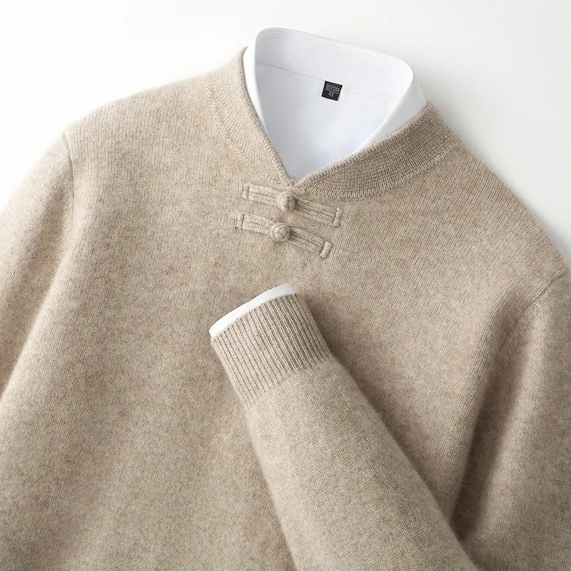 Silk Road Frog-Button Sweater