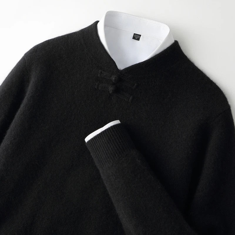 Silk Road Frog-Button Sweater