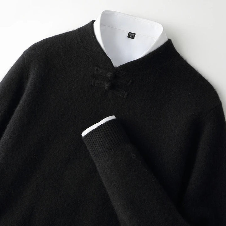 Silk Road Frog-Button Sweater