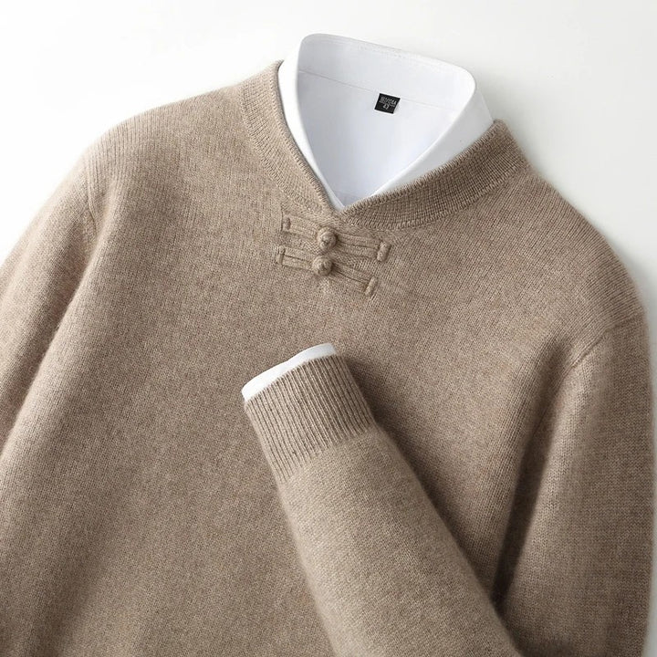 Silk Road Frog-Button Sweater