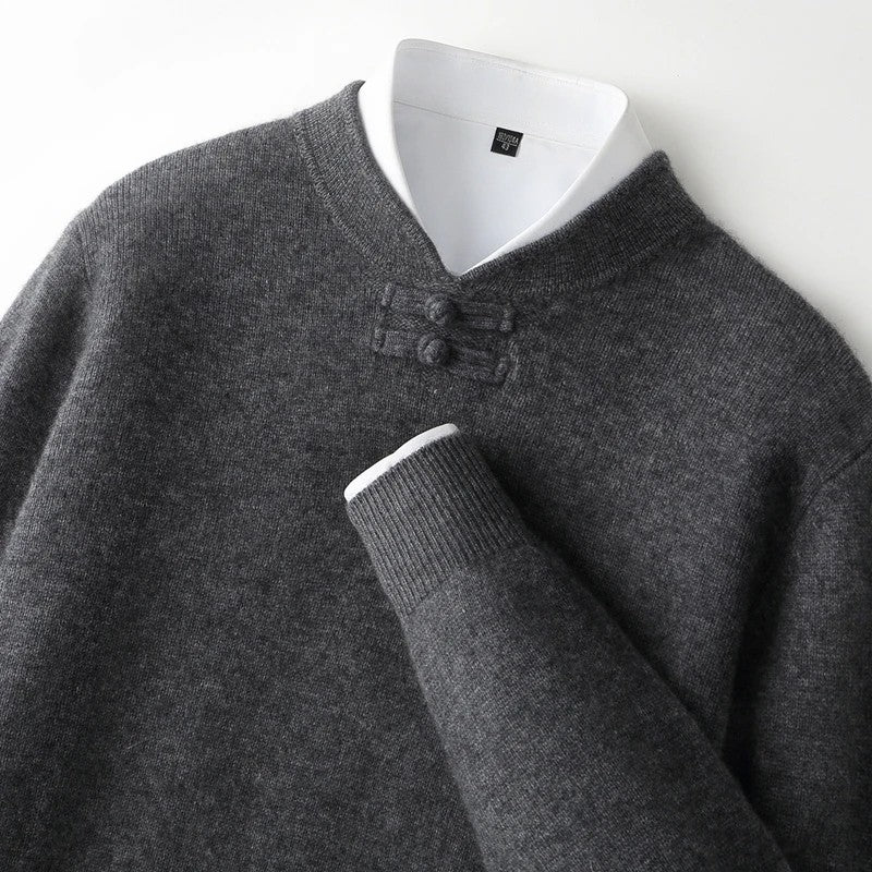 Silk Road Frog-Button Sweater