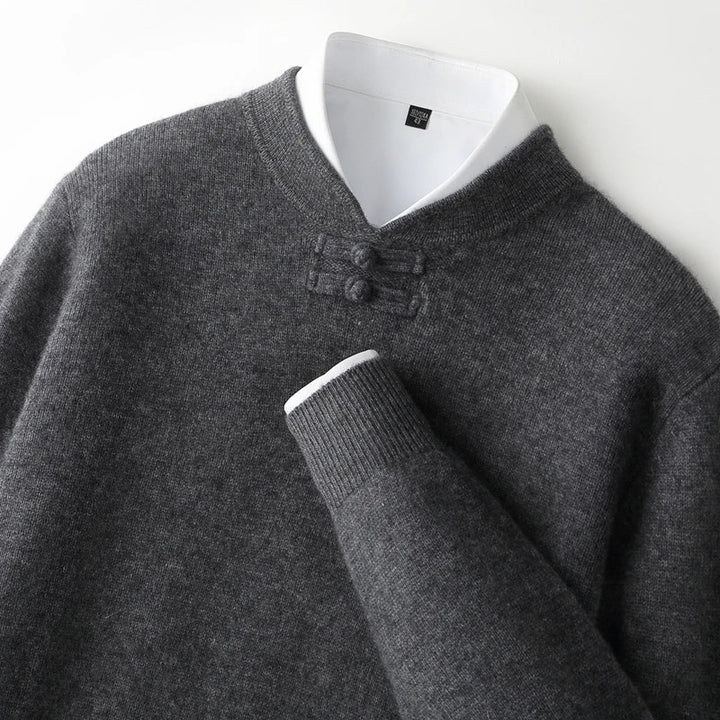 Silk Road Frog-Button Sweater