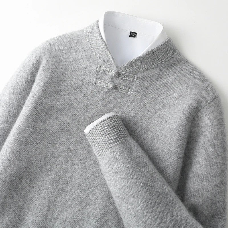 Silk Road Frog-Button Sweater