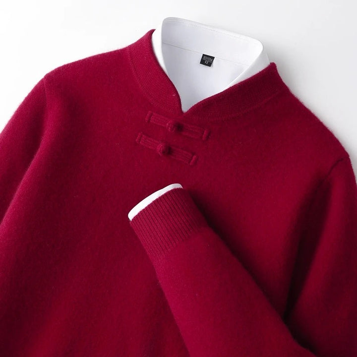 Silk Road Frog-Button Sweater