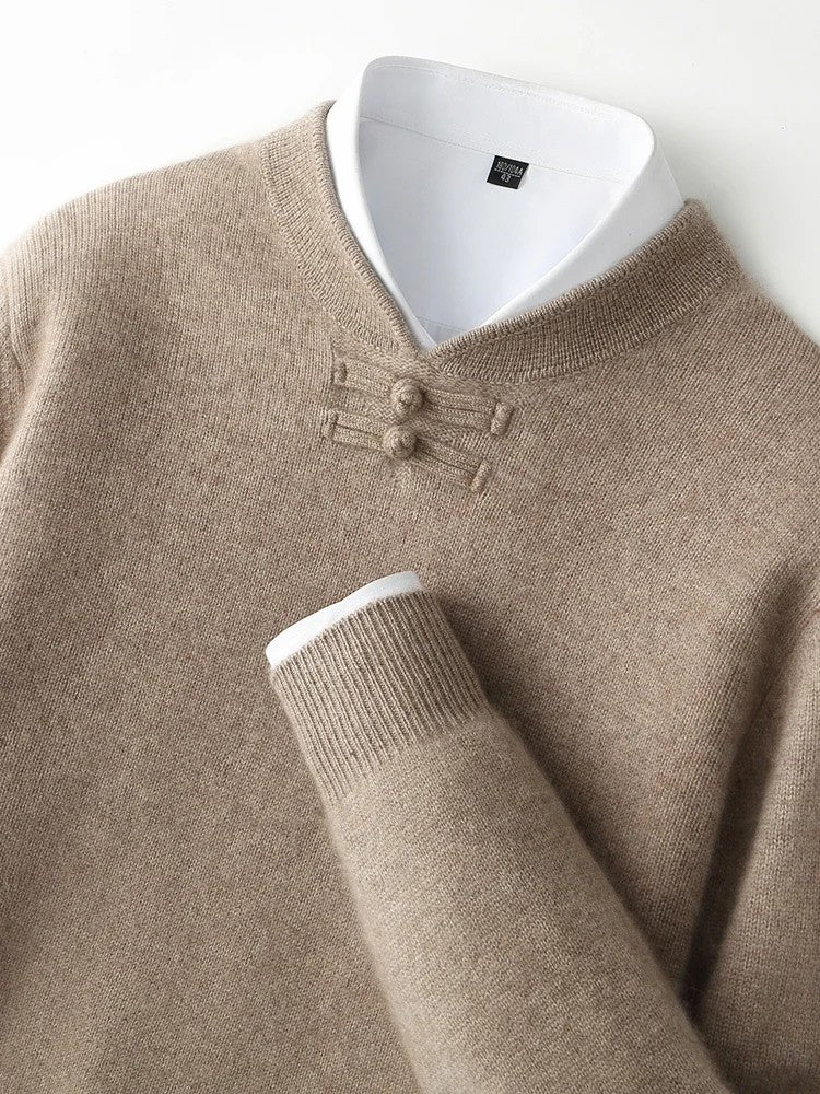 Silk Road Frog-Button Sweater