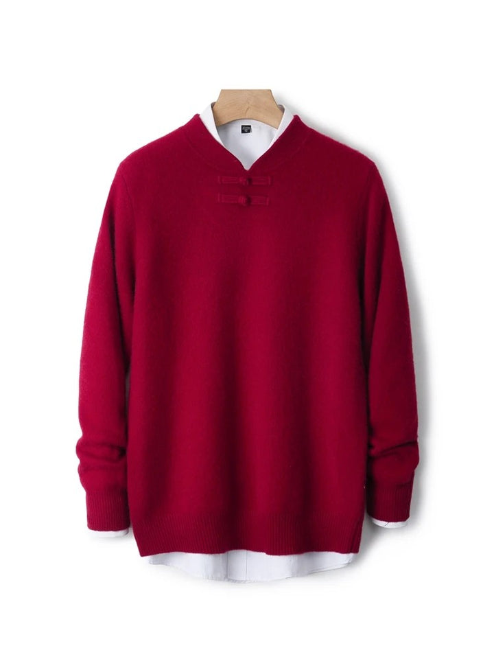 Silk Road Frog-Button Sweater