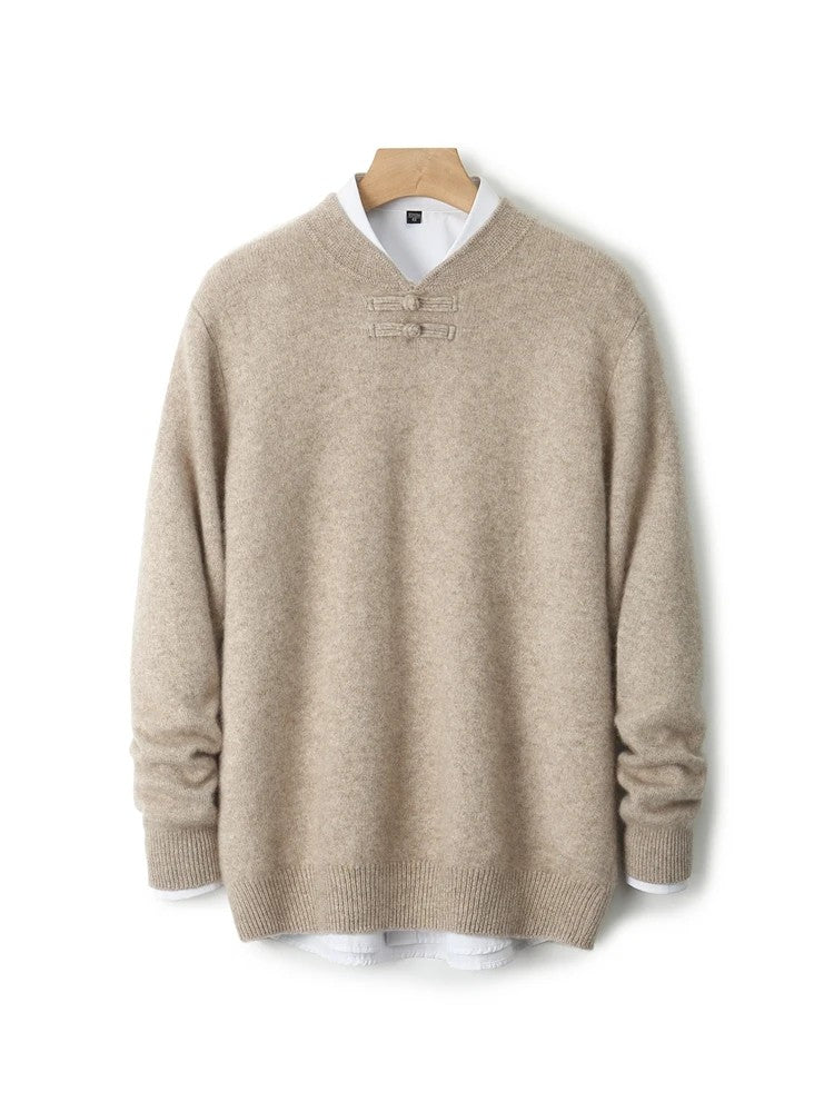 Silk Road Frog-Button Sweater