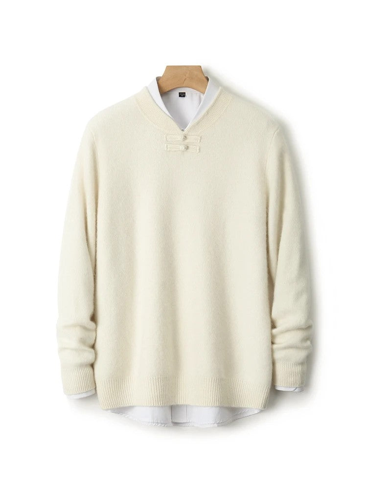 Silk Road Frog-Button Sweater