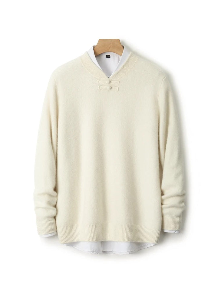Silk Road Frog-Button Sweater