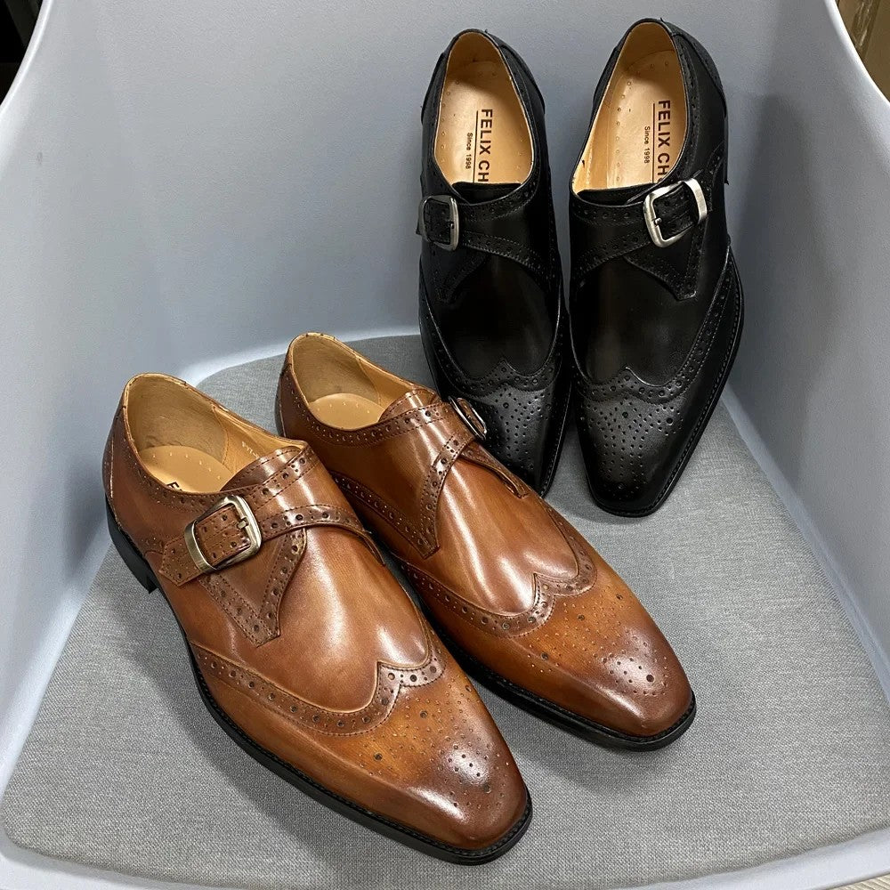 Abbott Wingtip Monk Shoes