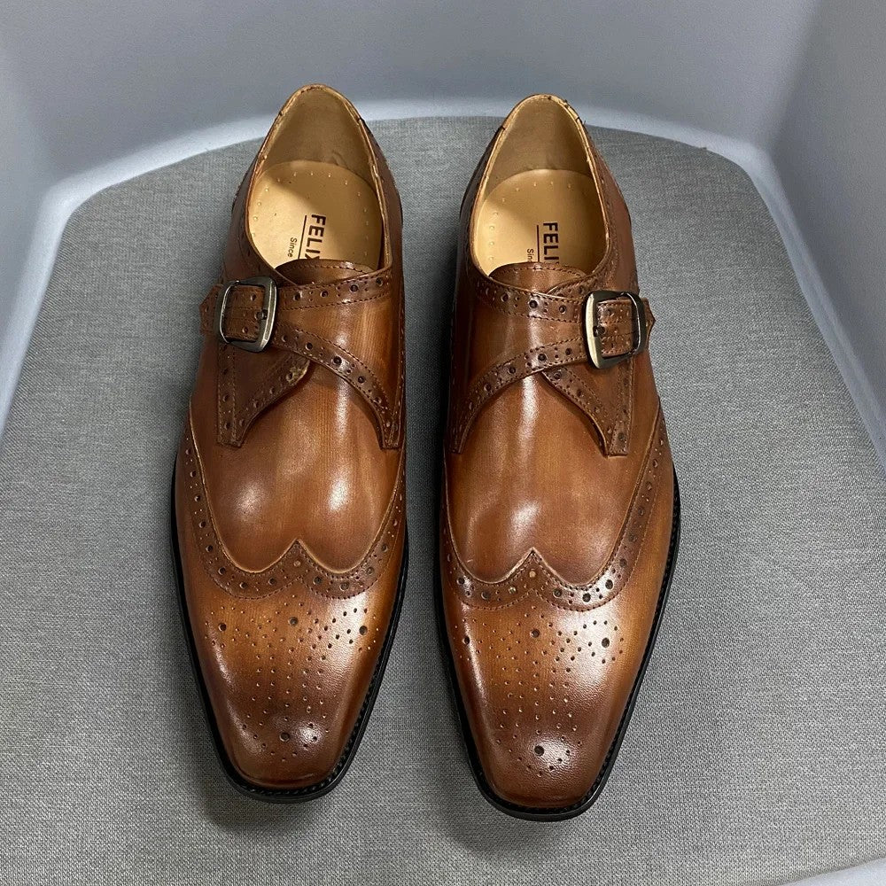 Abbott Wingtip Monk Shoes