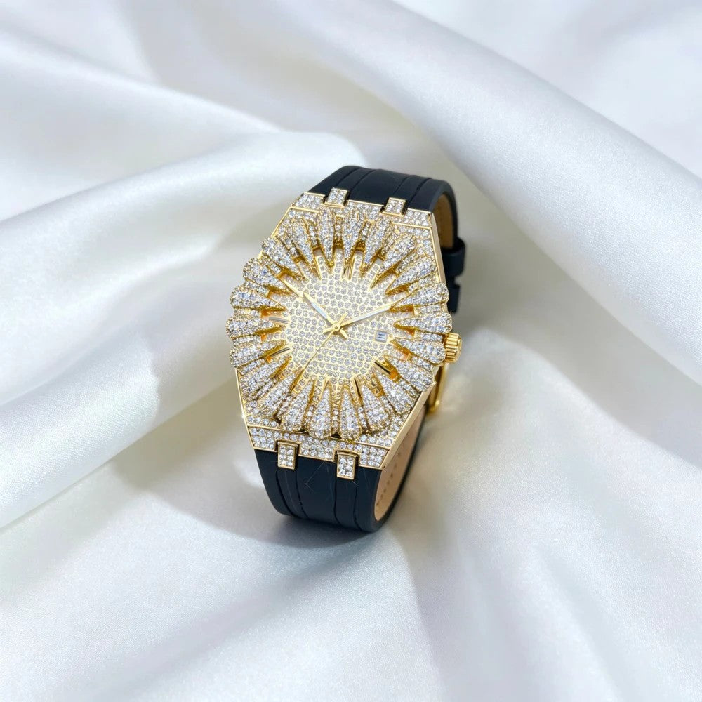 Sunburst Iced Quartz Watch