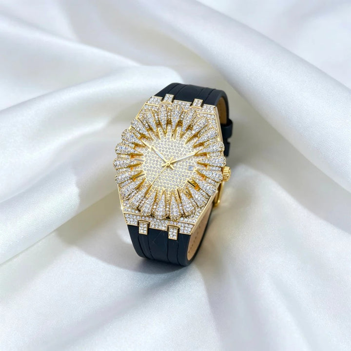 Sunburst Iced Quartz Watch