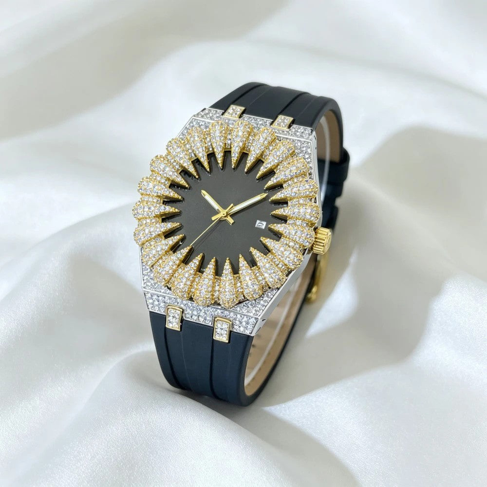 Sunburst Iced Quartz Watch