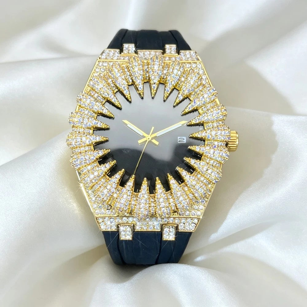 Sunburst Iced Quartz Watch