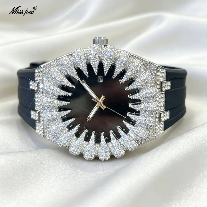 Sunburst Iced Quartz Watch