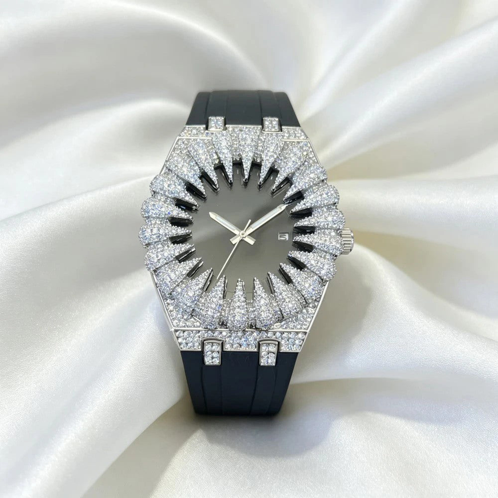 Sunburst Iced Quartz Watch