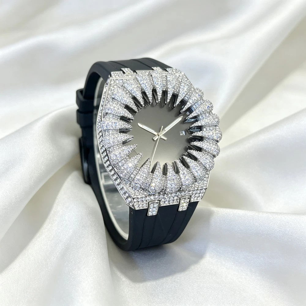 Sunburst Iced Quartz Watch