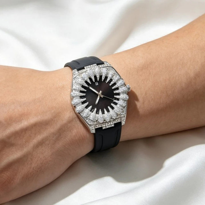 Sunburst Iced Quartz Watch