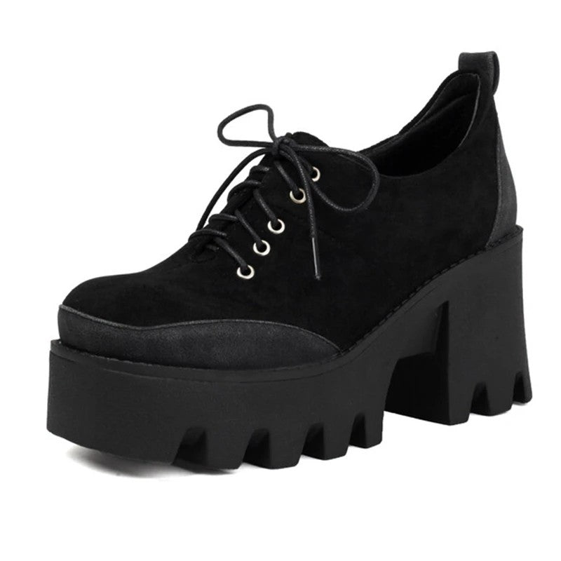 Lugsole Lace-Up Platforms