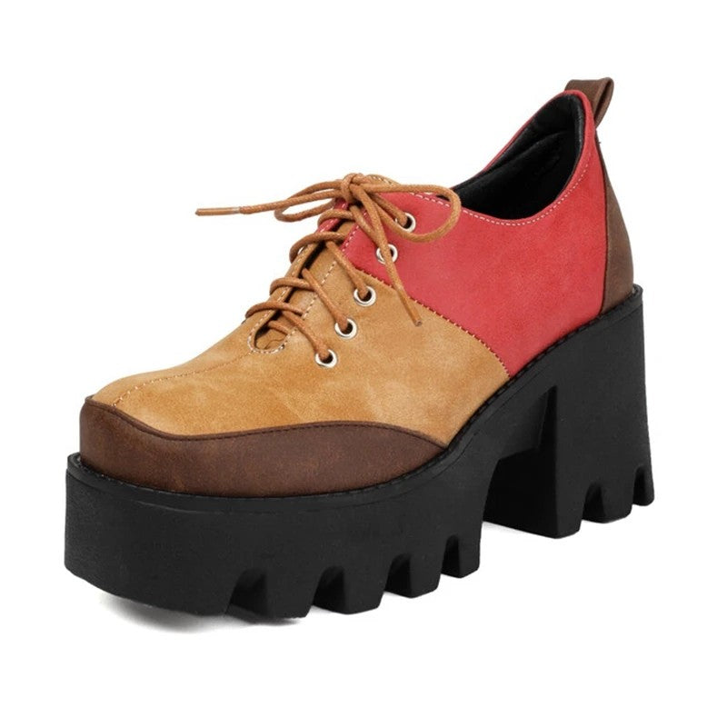 Lugsole Lace-Up Platforms