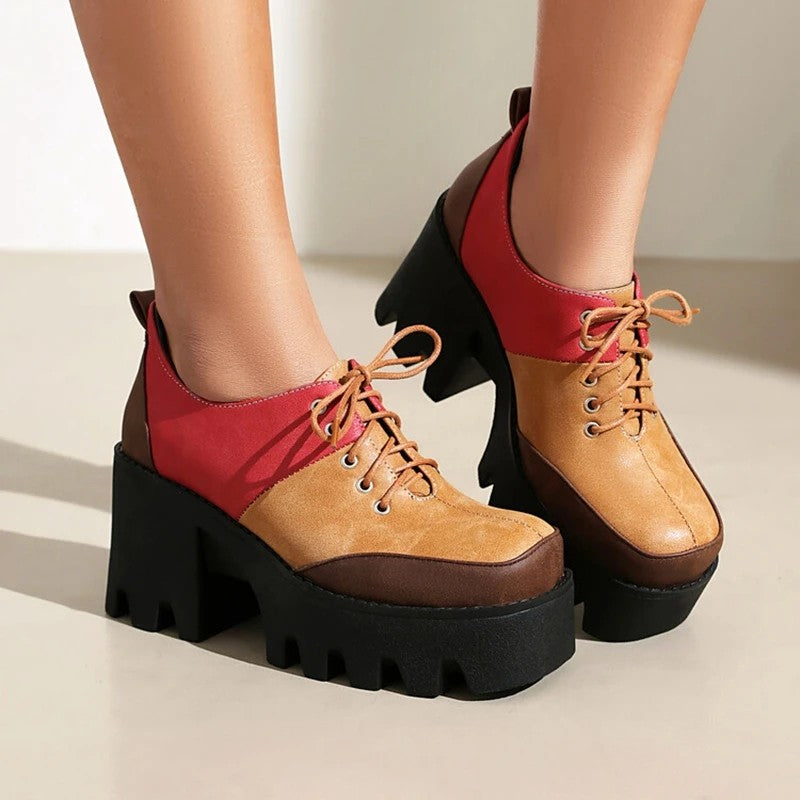 Lugsole Lace-Up Platforms