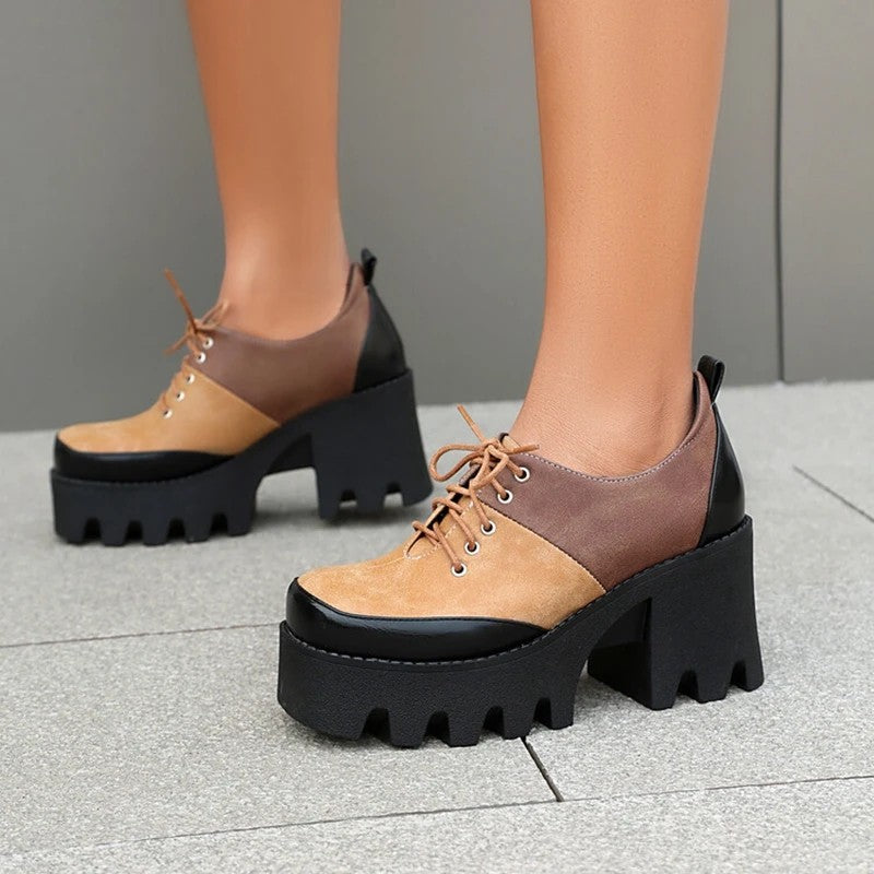 Lugsole Lace-Up Platforms