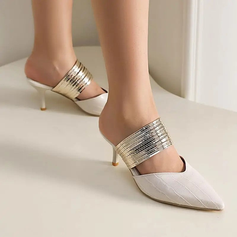 Aurelia Gilded Cuff Mules