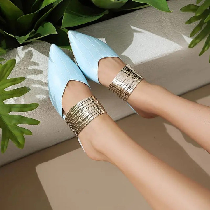Aurelia Gilded Cuff Mules