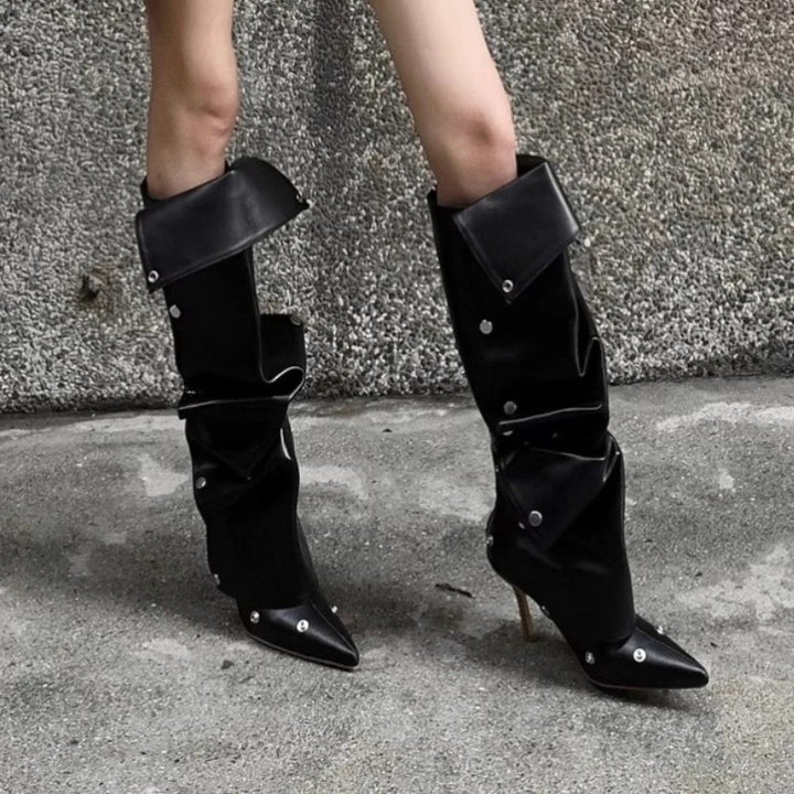 Rivet Slouch Knee Boots