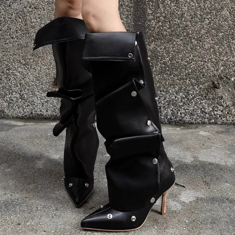 Rivet Slouch Knee Boots