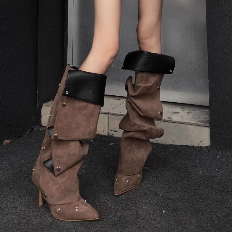 Rivet Slouch Knee Boots