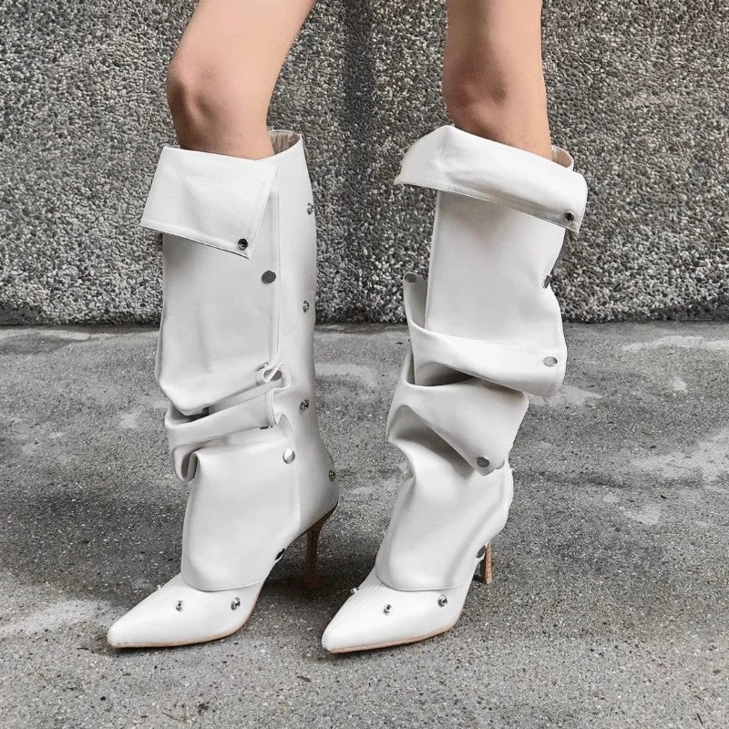 Rivet Slouch Knee Boots