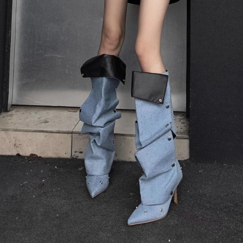 Rivet Slouch Knee Boots