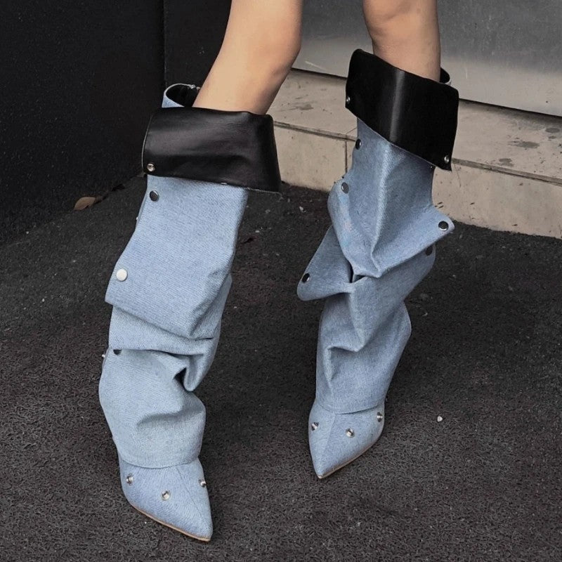 Rivet Slouch Knee Boots