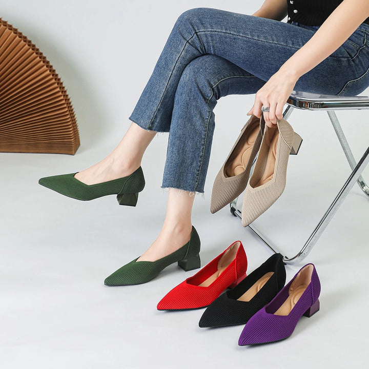 Rialto Ribbed Knit Pumps