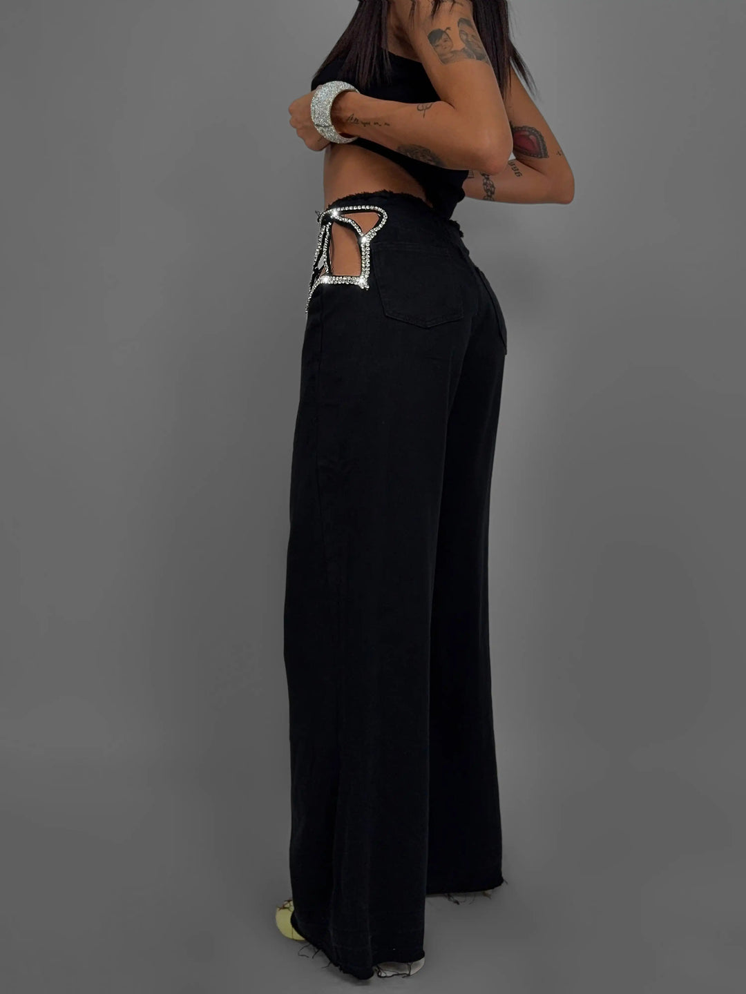 Astra Cutout Wide-Leg Jeans