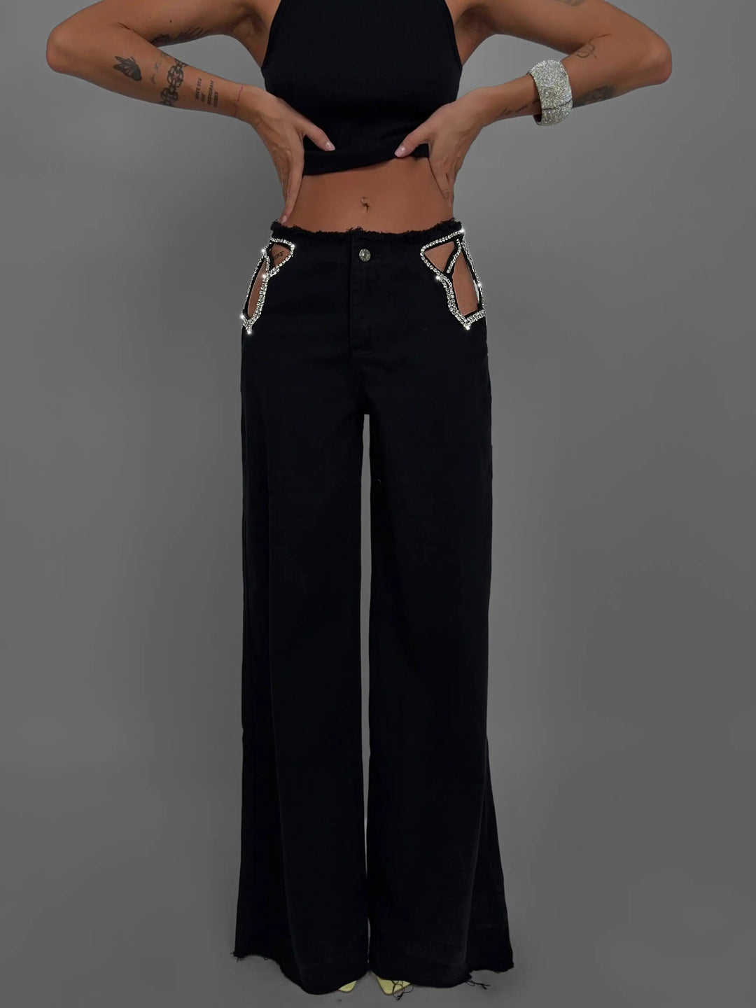 Astra Cutout Wide-Leg Jeans