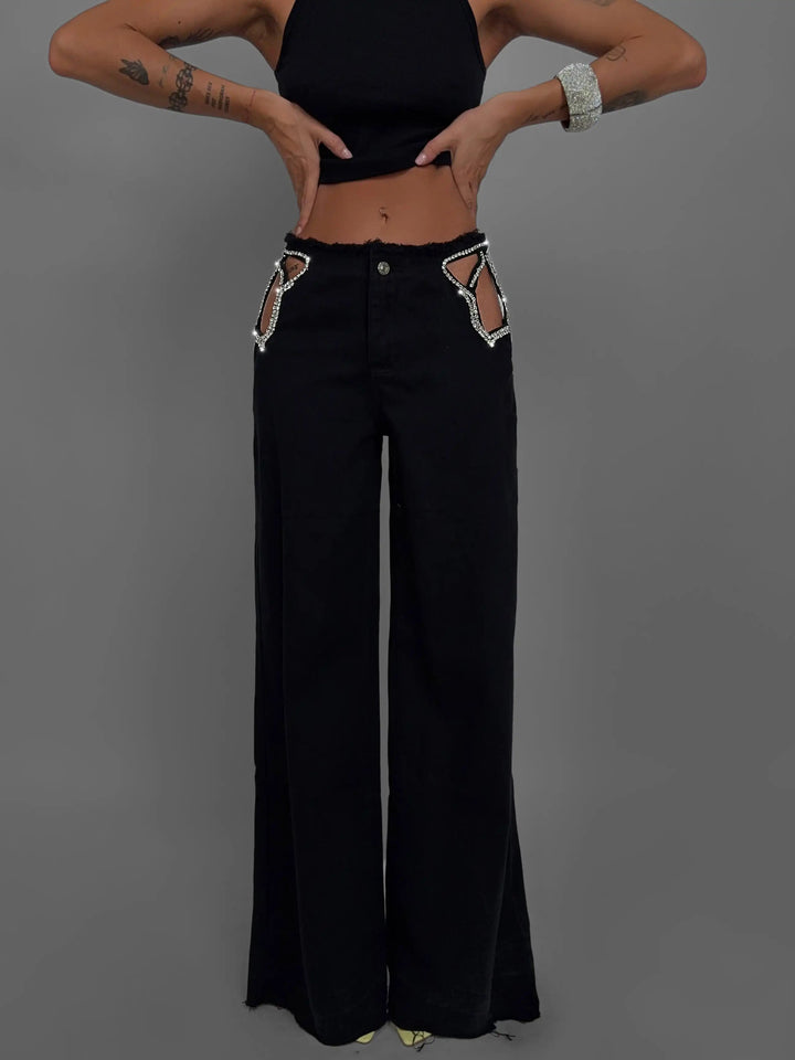 Astra Cutout Wide-Leg Jeans