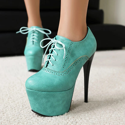 Savoye Brogue Platform Pumps