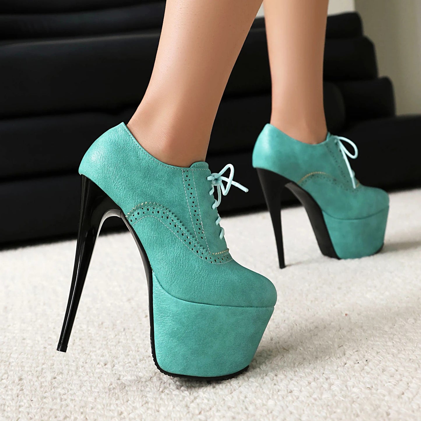 Savoye Brogue Platform Pumps